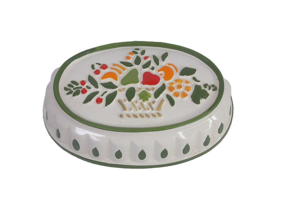 Vintage Ceramic Fruit Basket Kitchen Mold Wall Hanging Decor